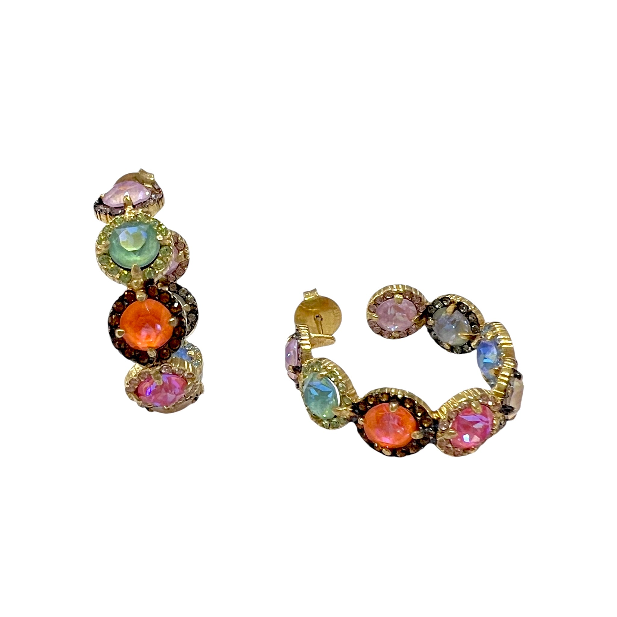 Colorful Hoops in Gold Silver