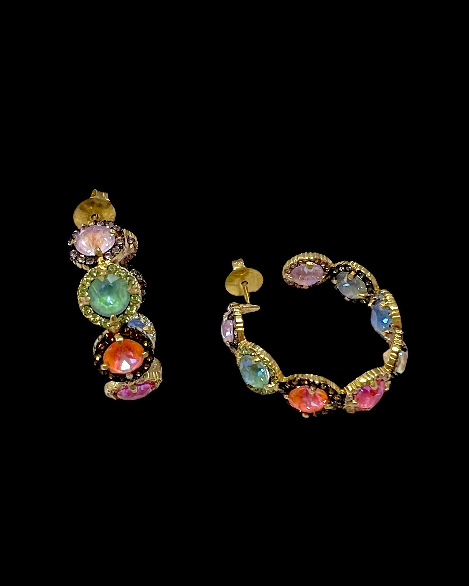 Colorful Hoops in Gold Silver