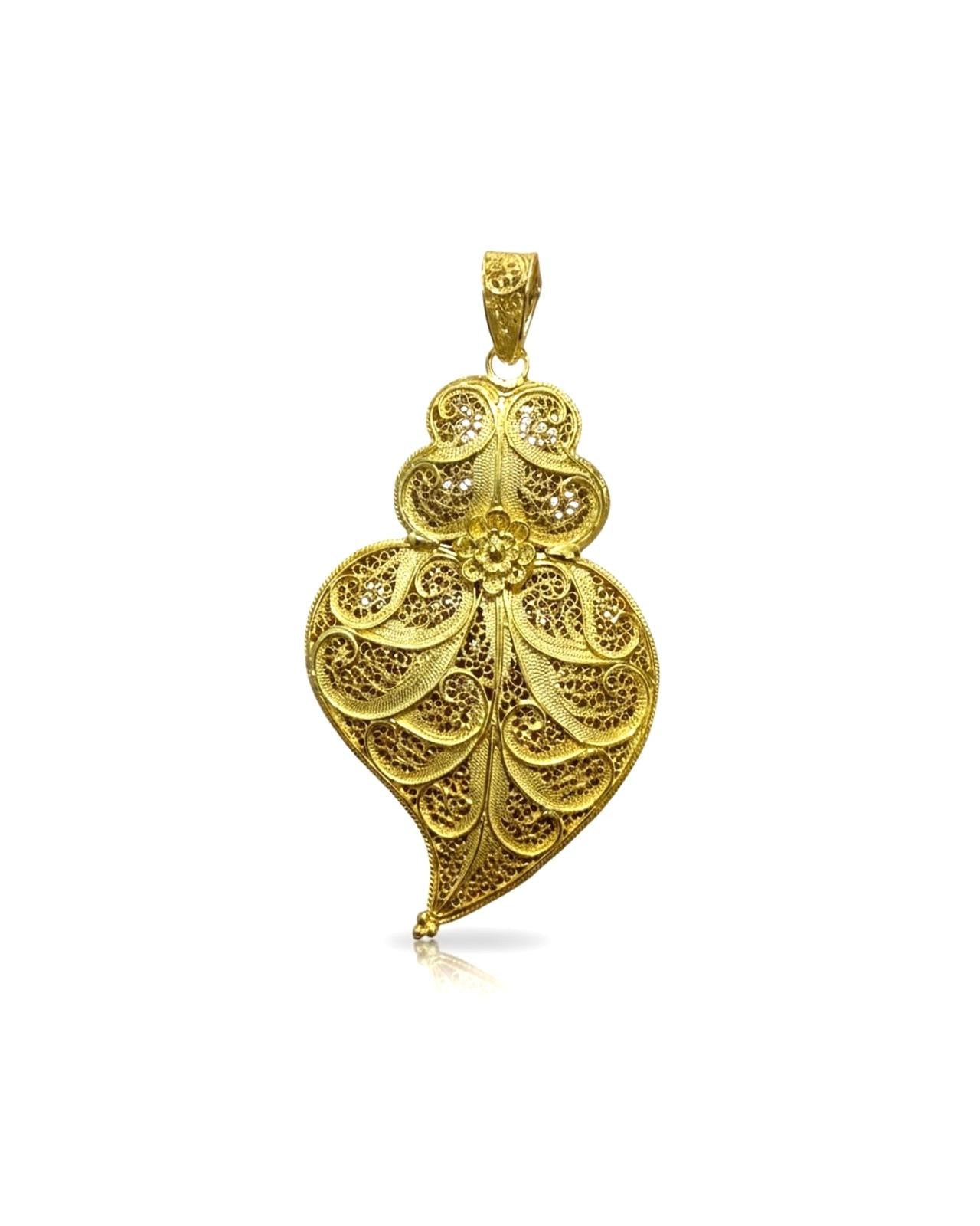 Medalha Coração de Viana em Prata Dourada