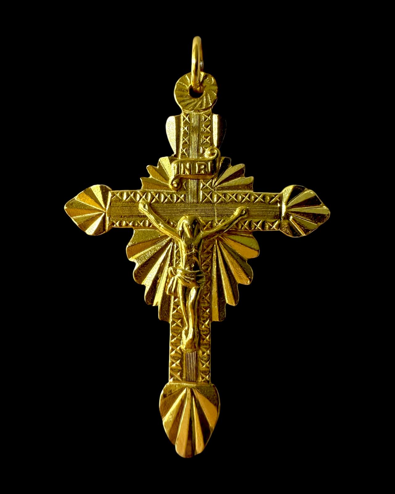 Medalha Cruz em Prata Dourada