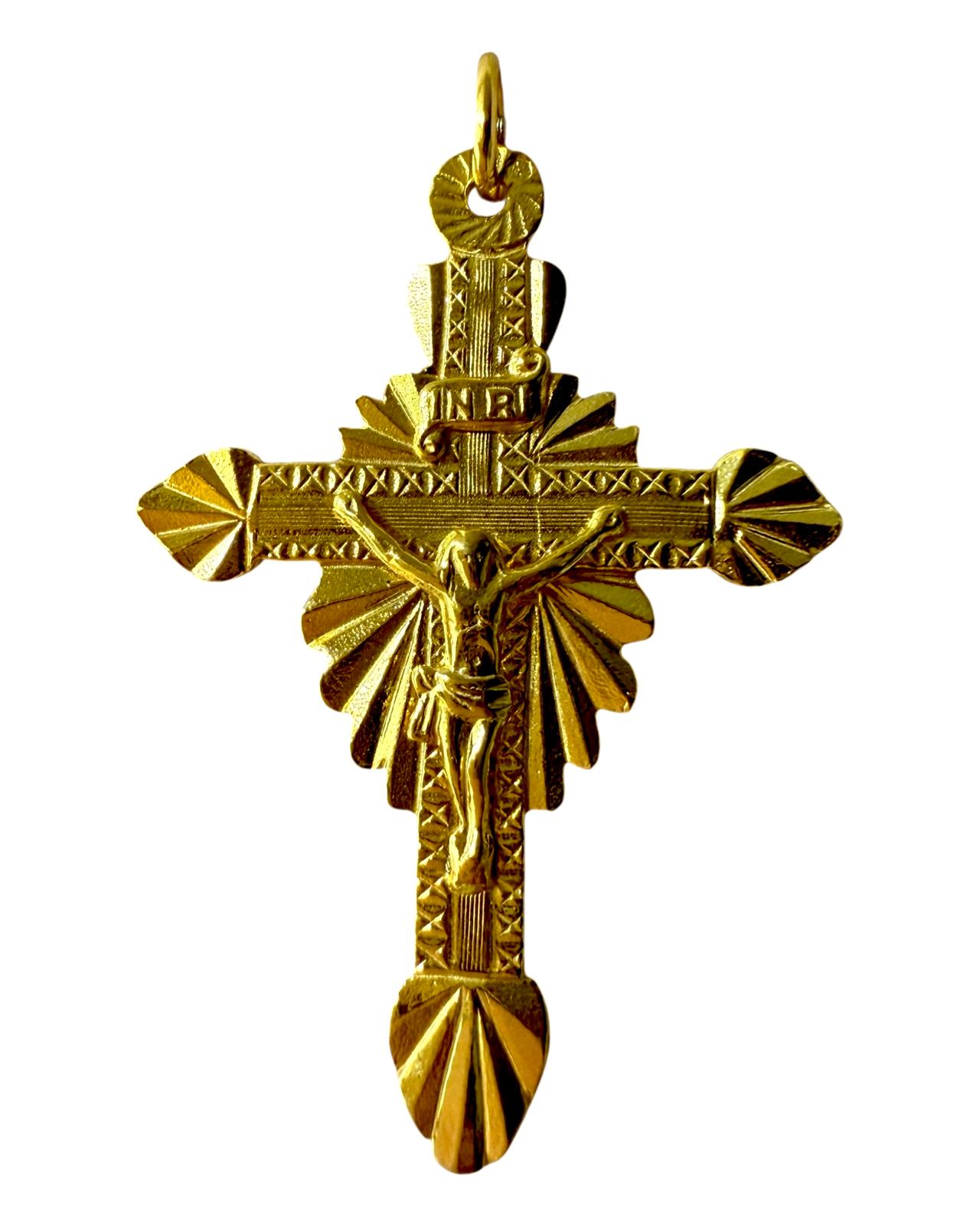Medalha Cruz em Prata Dourada