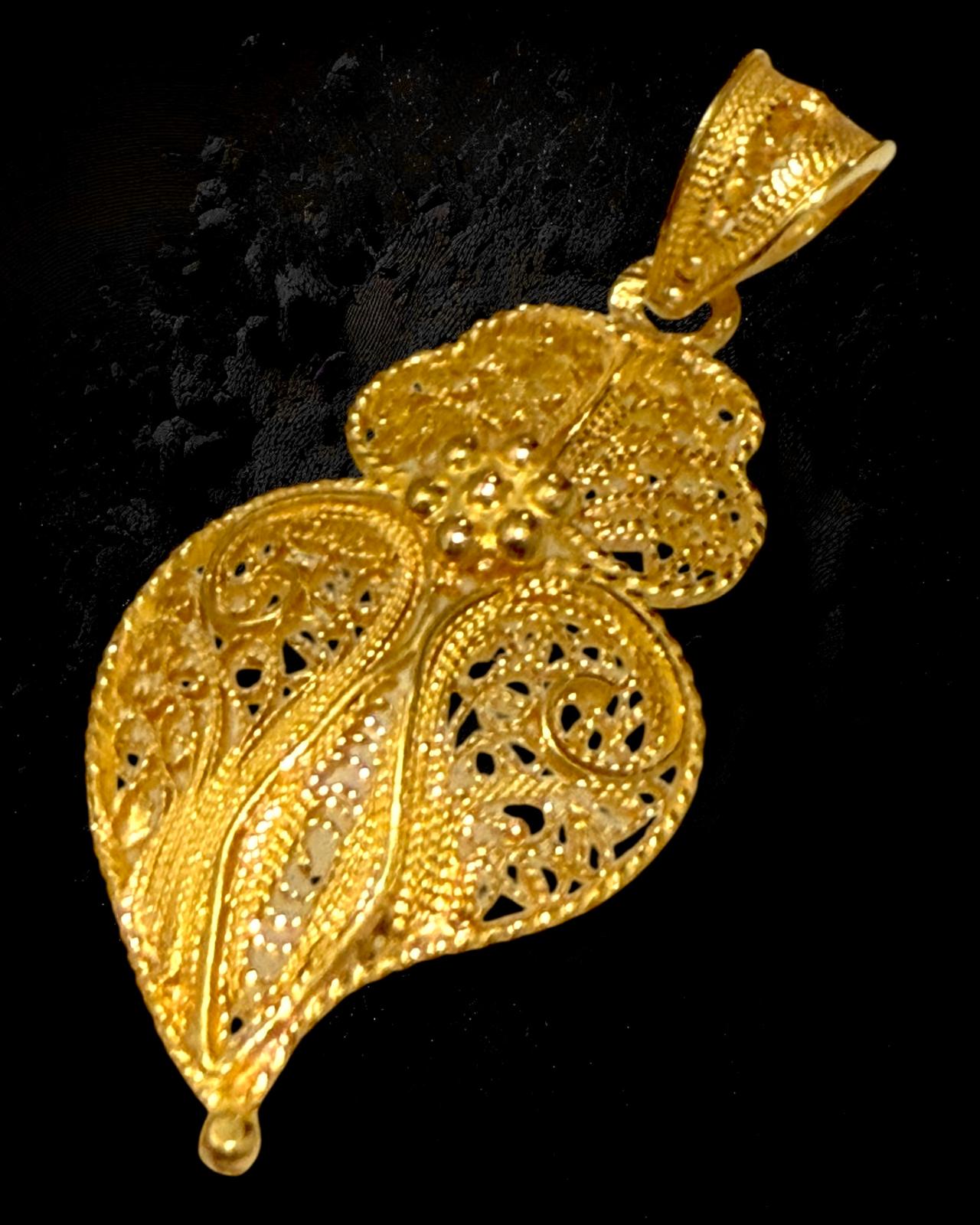 Medalha Coração de Viana de Filigrana em Ouro