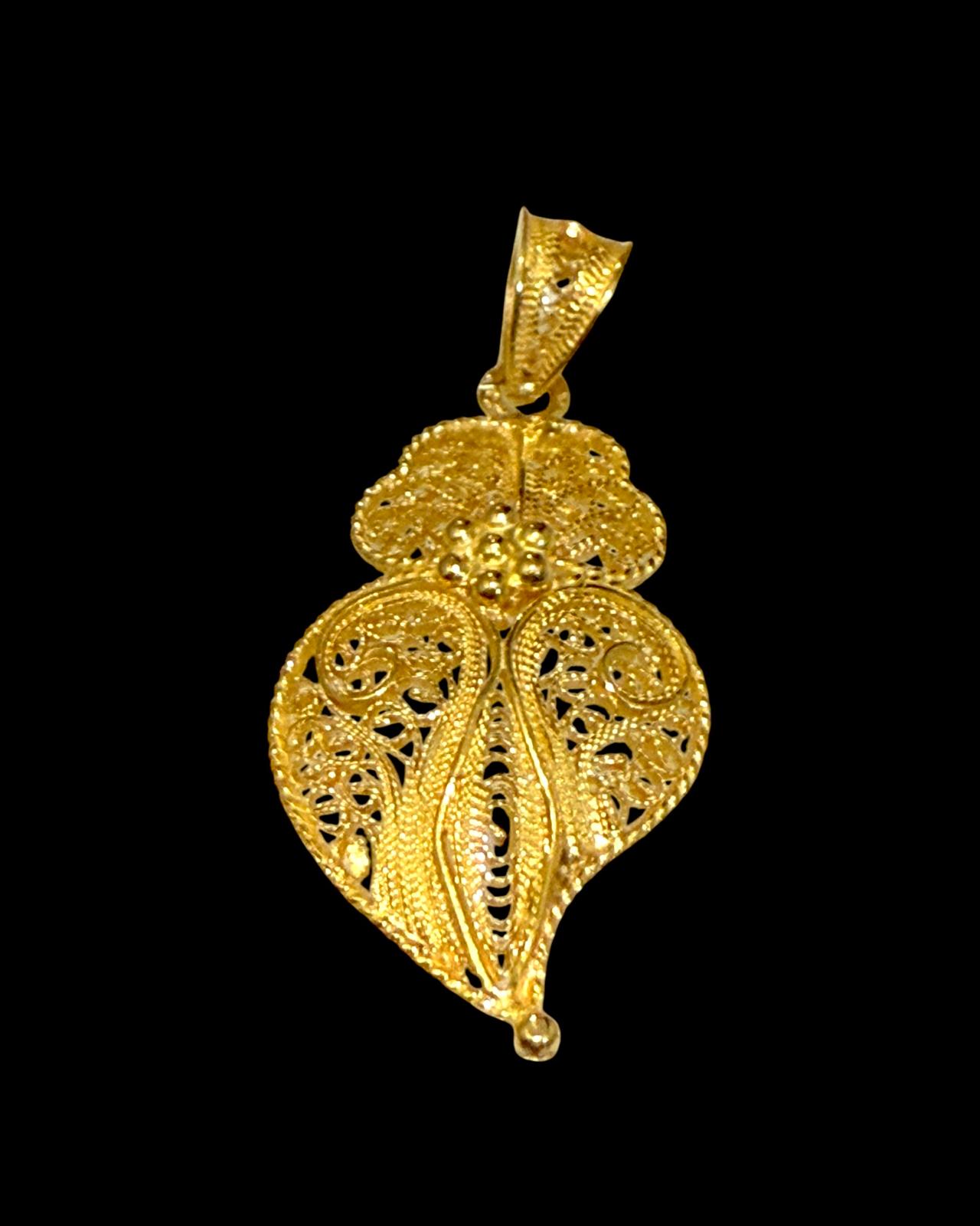 Medalha Coração de Viana de Filigrana em Ouro