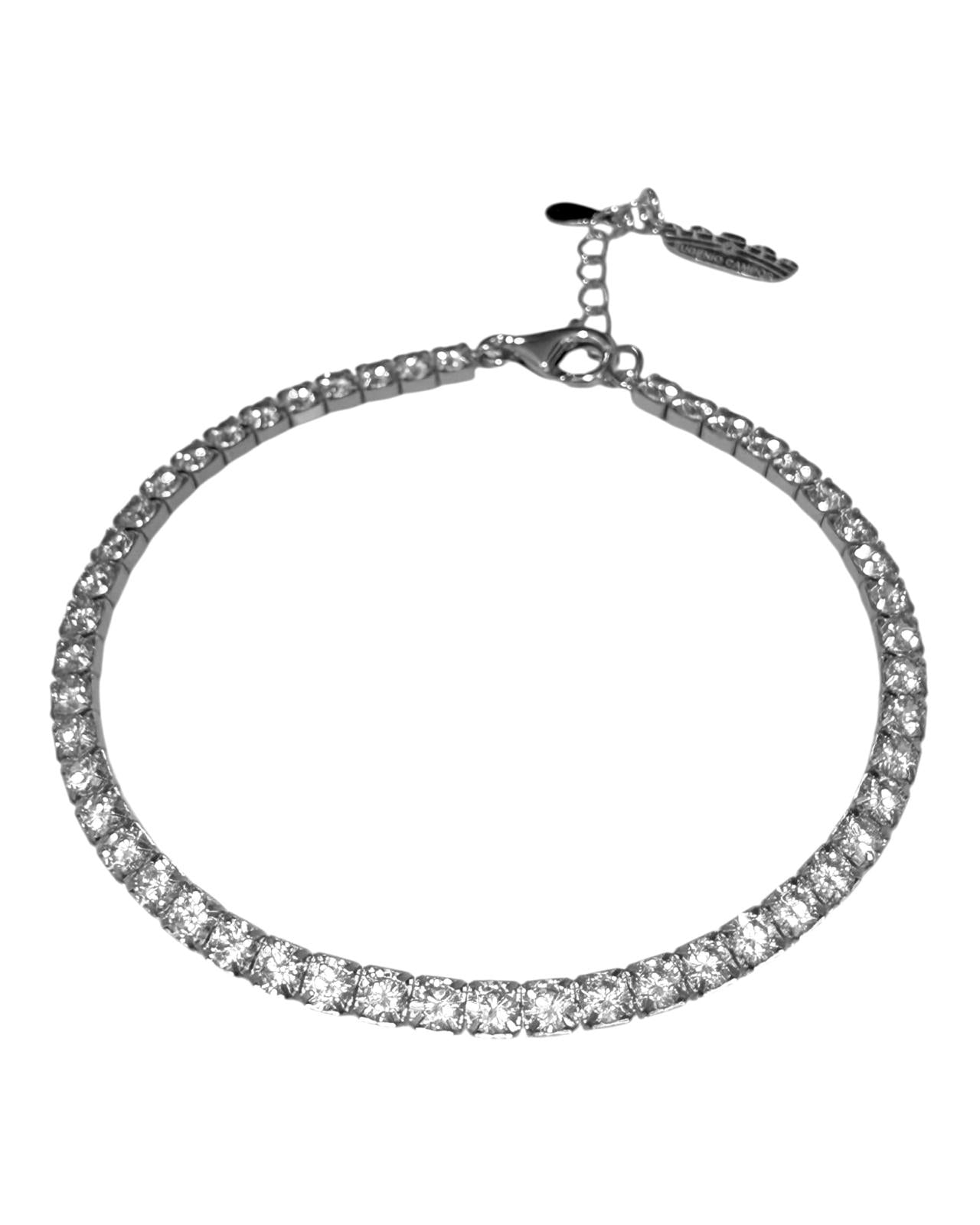 Pulseira com Brilho em Prata