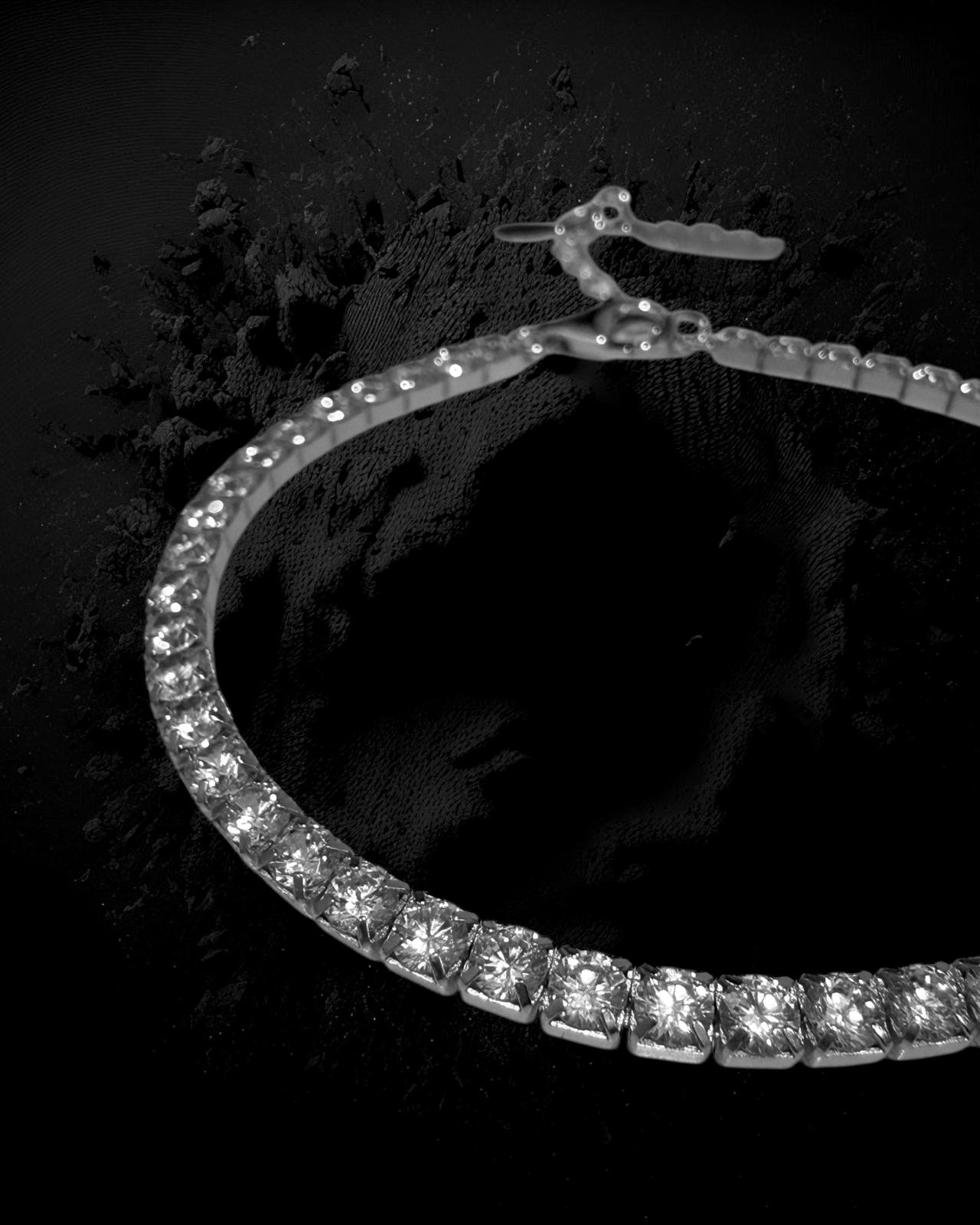 Pulseira com Brilho em Prata