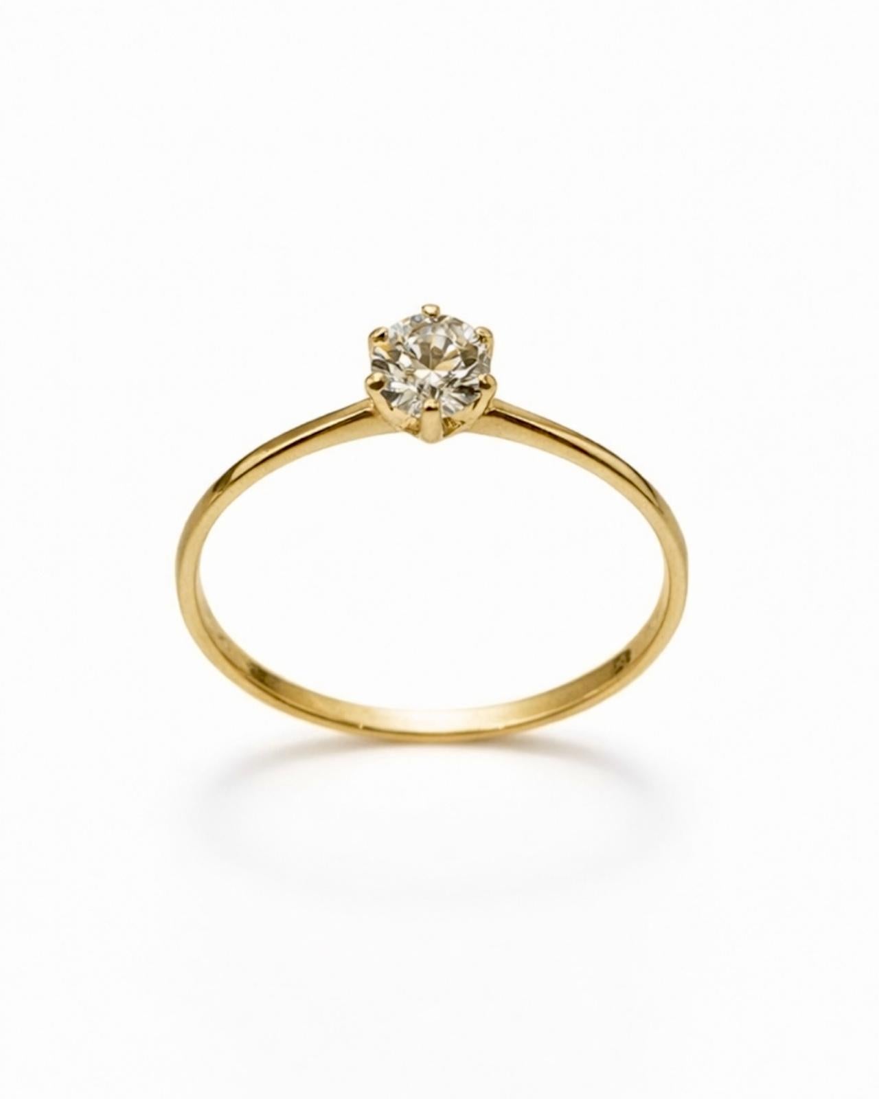 Anel Solitário Clássico em Ouro 9KL