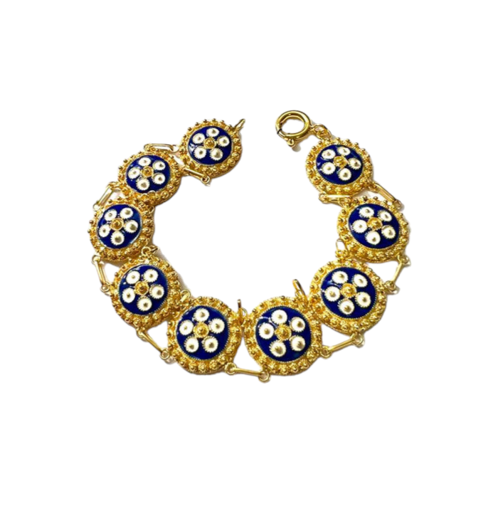 Blue Snails Bracelet in Gold Plated Silver
