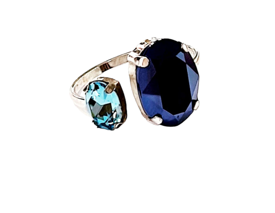 Blue Silver Ring