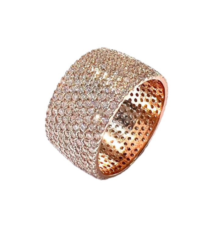 Sparkle Wedding Ring in Pink Silver