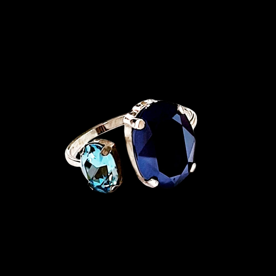 Blue Silver Ring