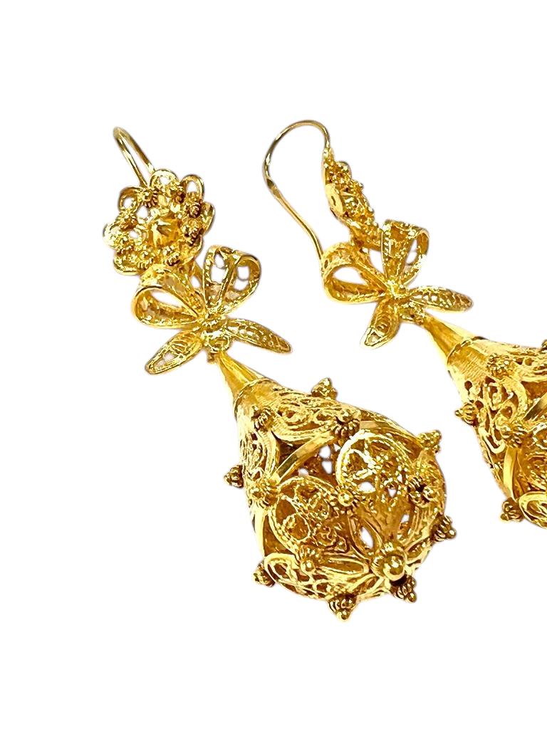 Filigree Earrings in Gold Plated Silver