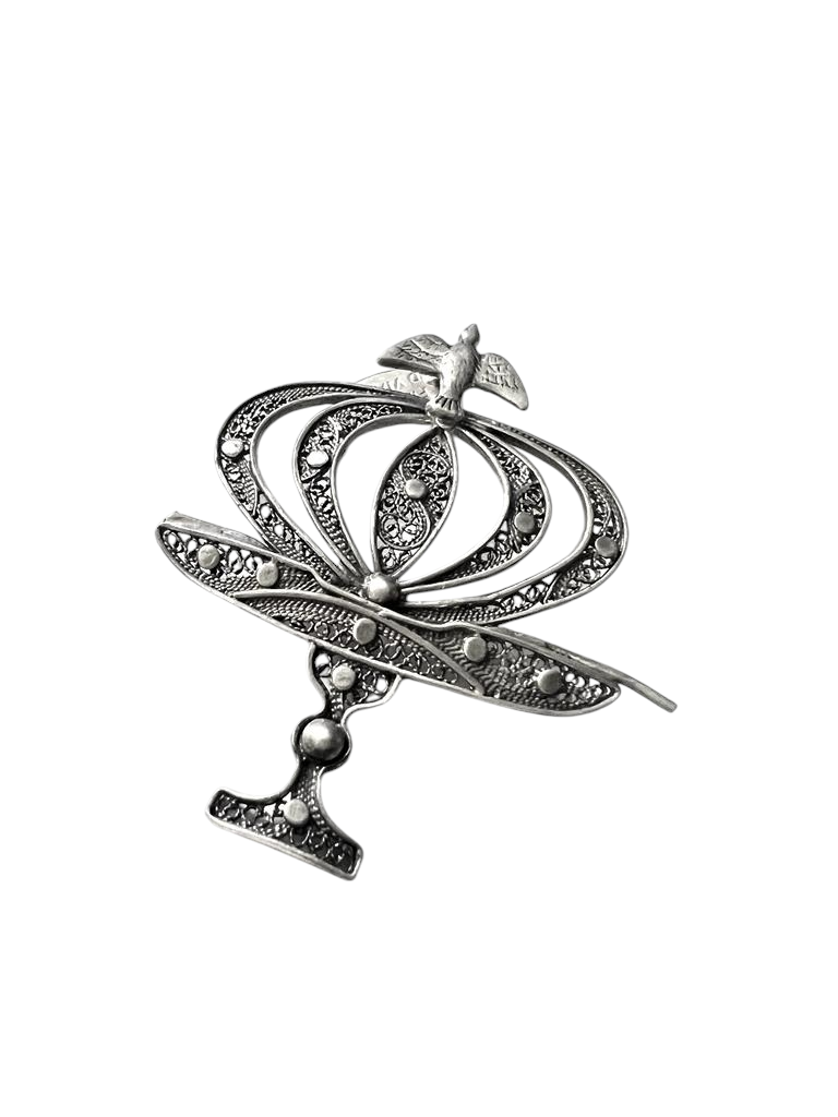 Holy Spirit Medal in Silver Filigree