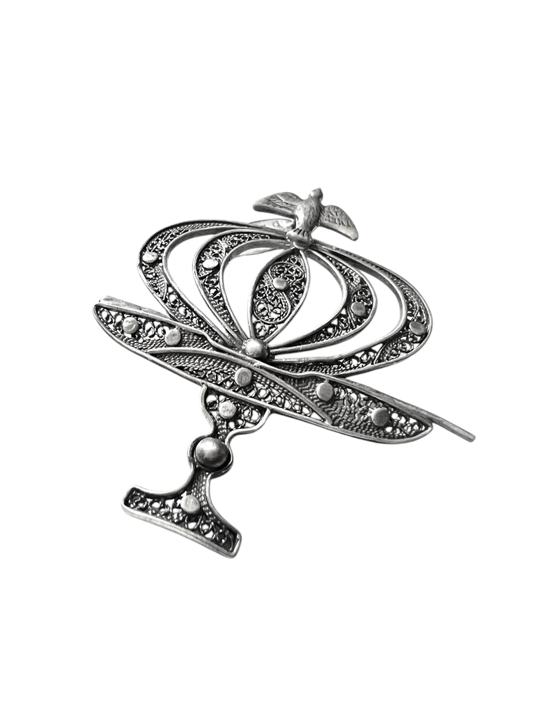 Holy Spirit Medal in Silver Filigree
