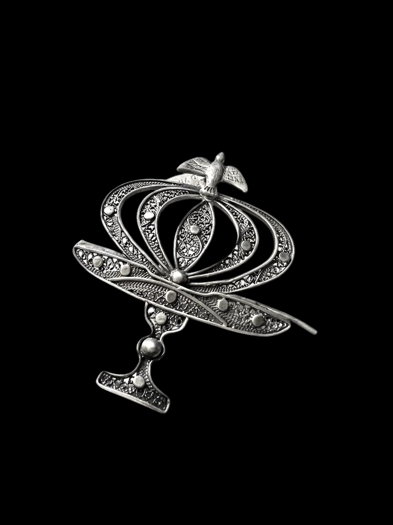 Holy Spirit Medal in Silver Filigree