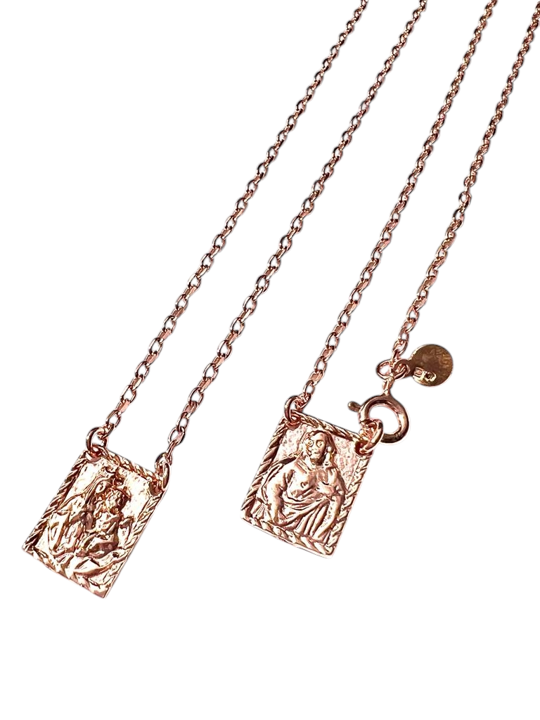 Traditional Scapular in Pink Silver