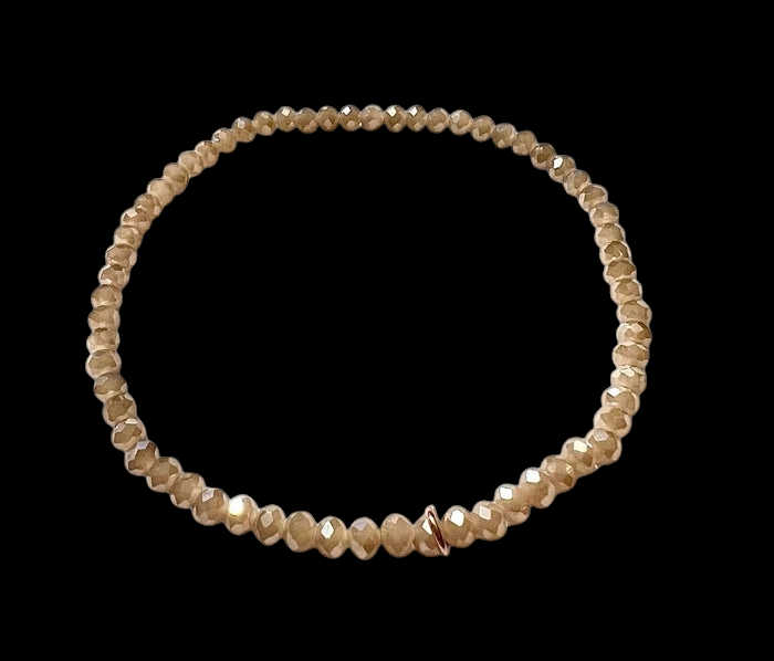 Pulseira Camel com Prata Rosa