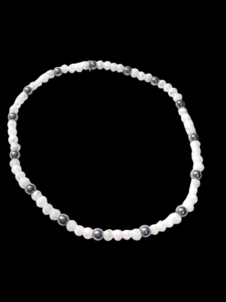 Pulseira Branca com Prata
