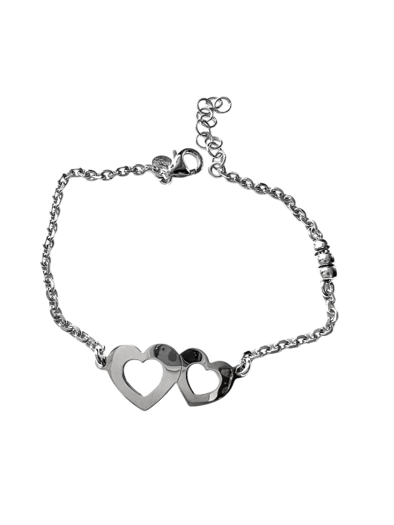 Pulseira Corações em Prata