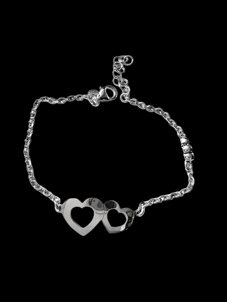 Pulseira Corações em Prata