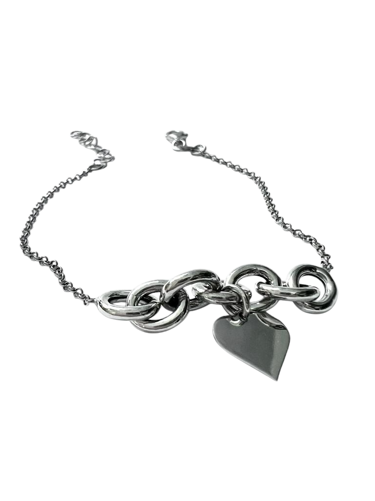 Pulseira Coração em Prata