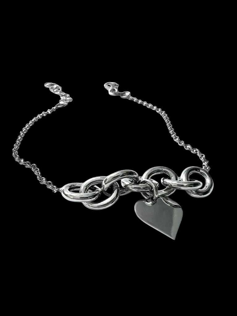 Pulseira Coração em Prata