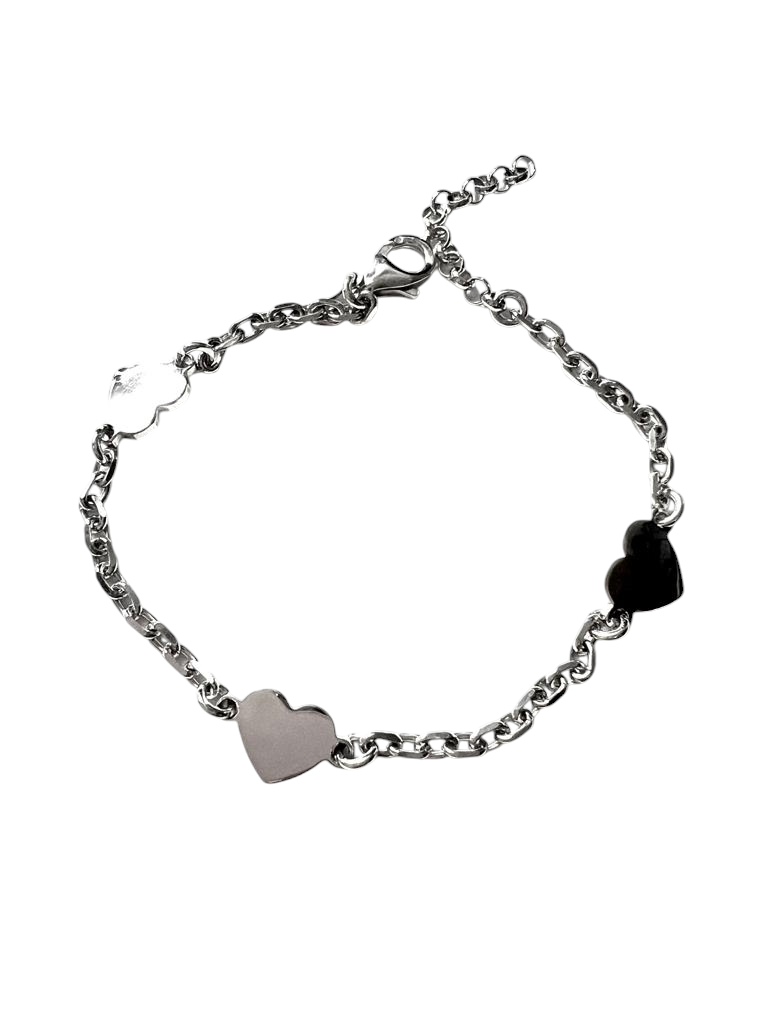 Pulseira Corações em Prata