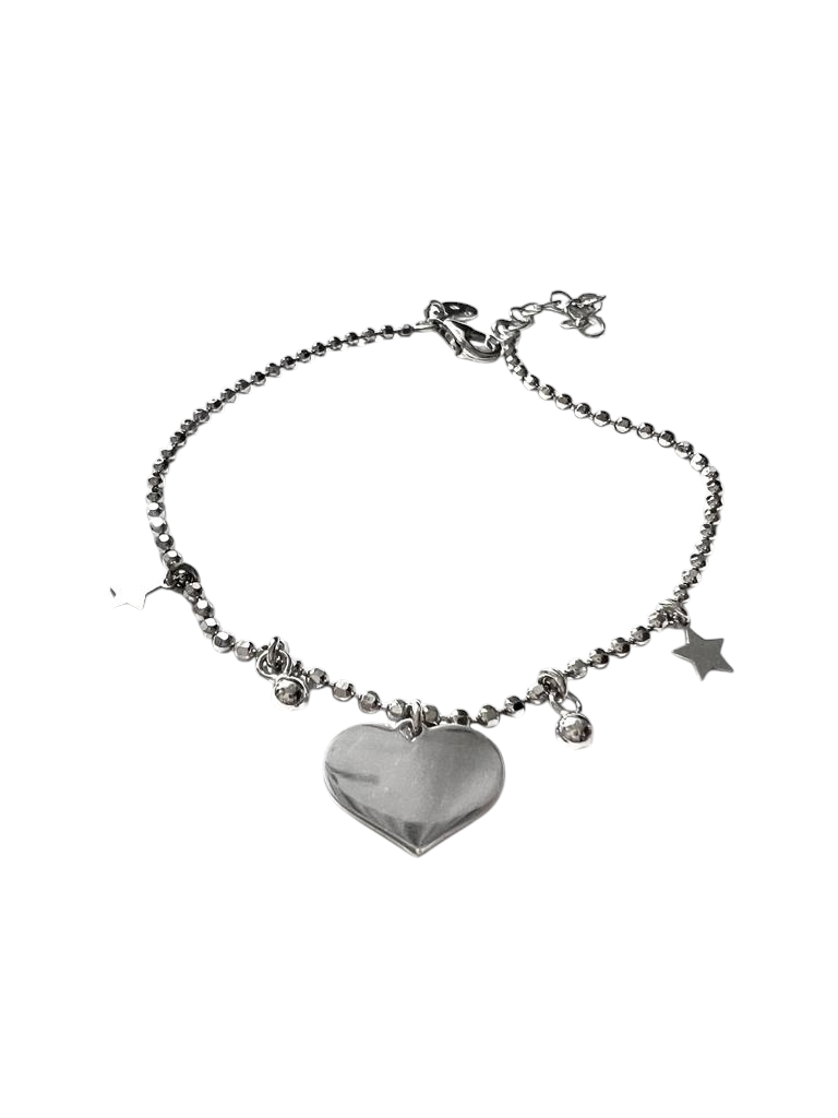 Heart and Stars Bracelet in Silver