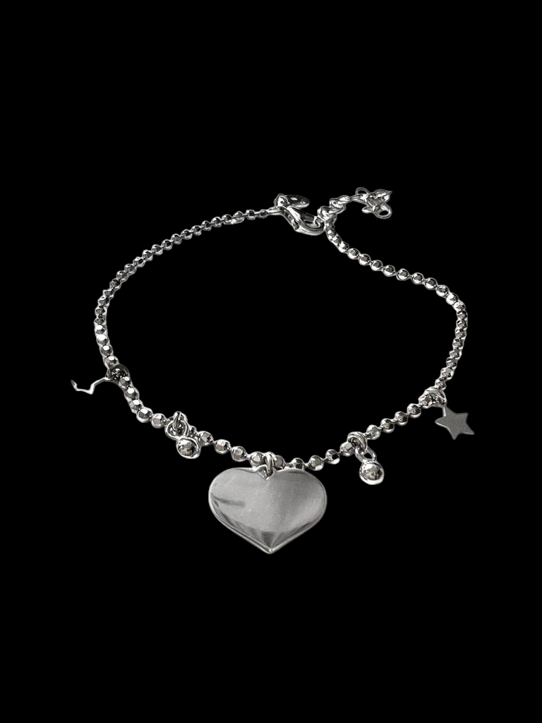 Heart and Stars Bracelet in Silver