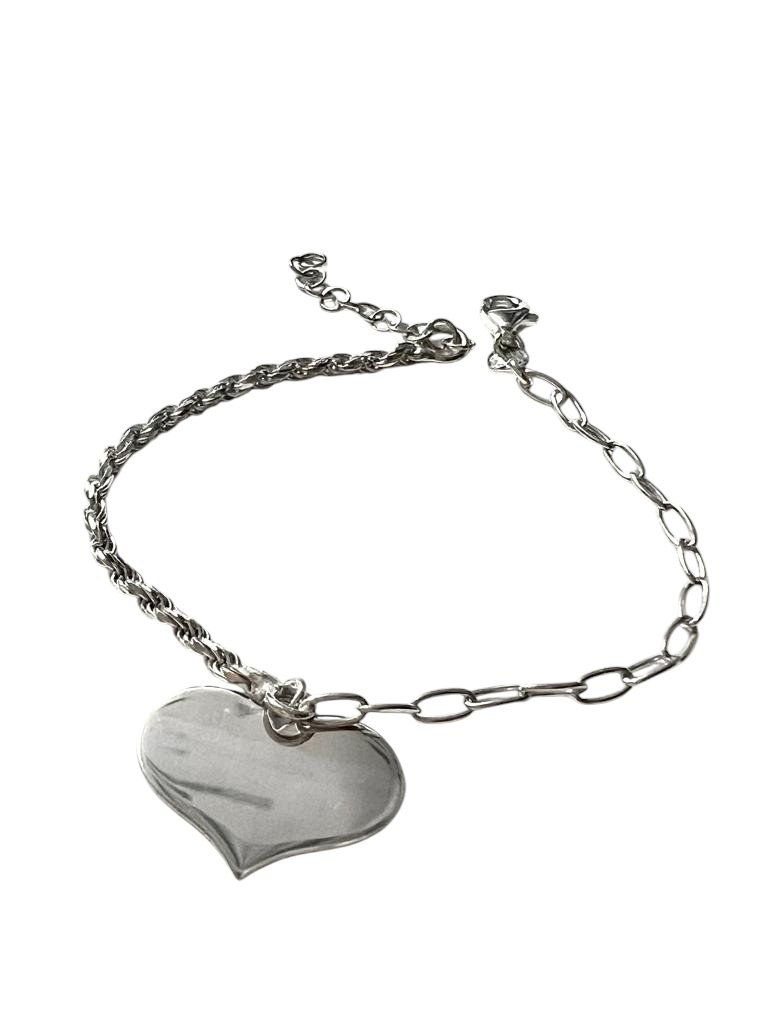 Pulseira Coração em Prata