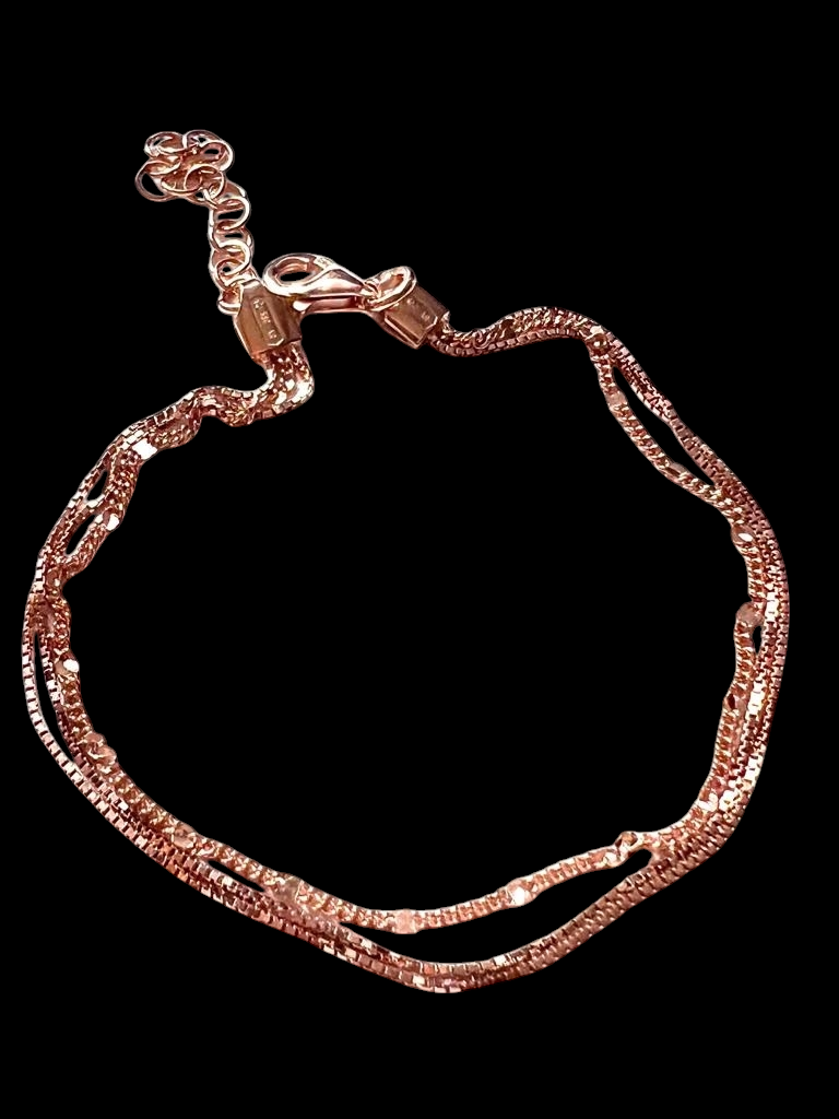 Pulseira Tripla em Prata Rosa