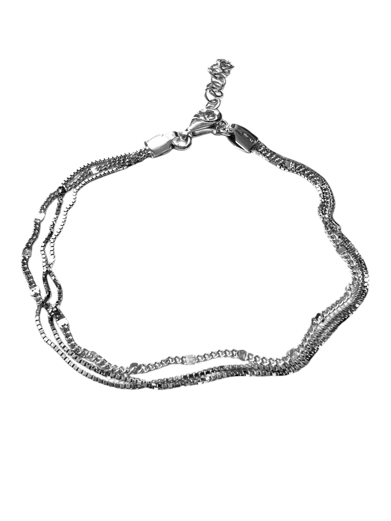 Pulseira Tripla em Prata