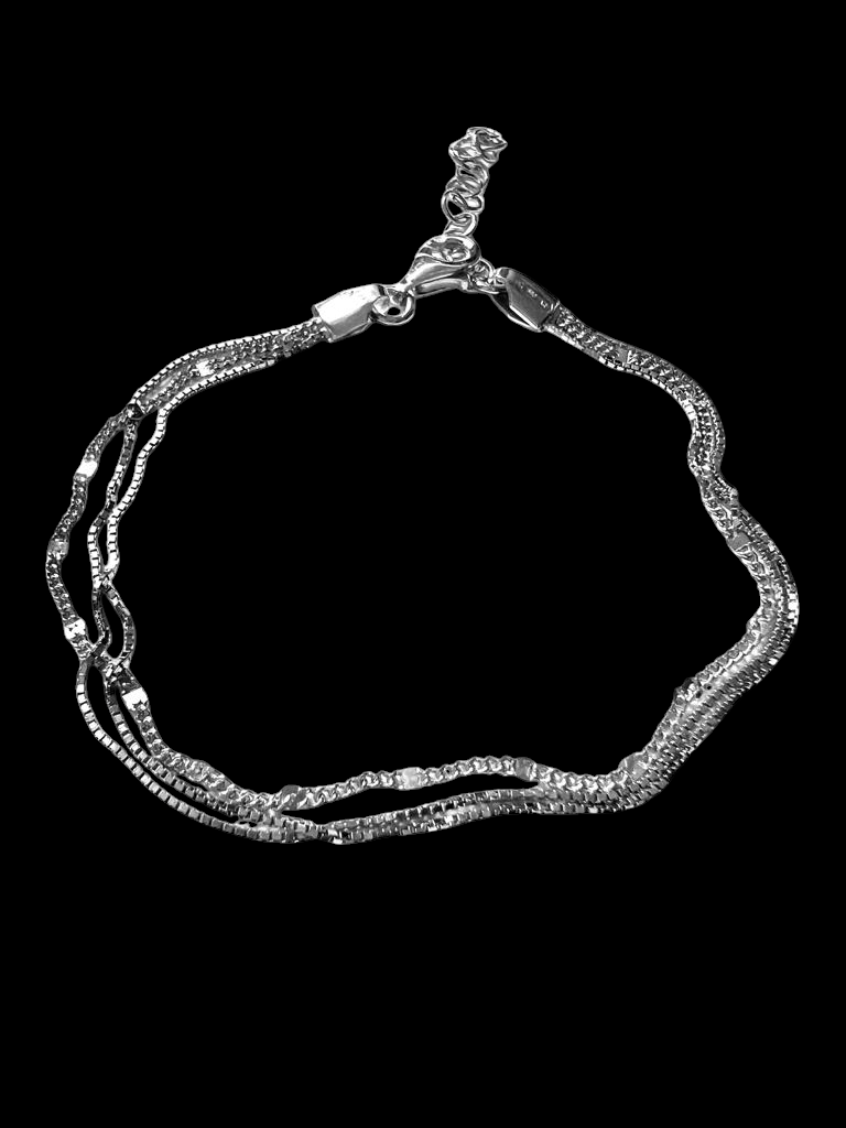 Pulseira Tripla em Prata