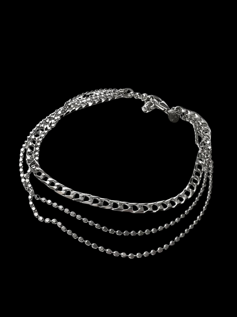 Pulseira Tripla em Prata