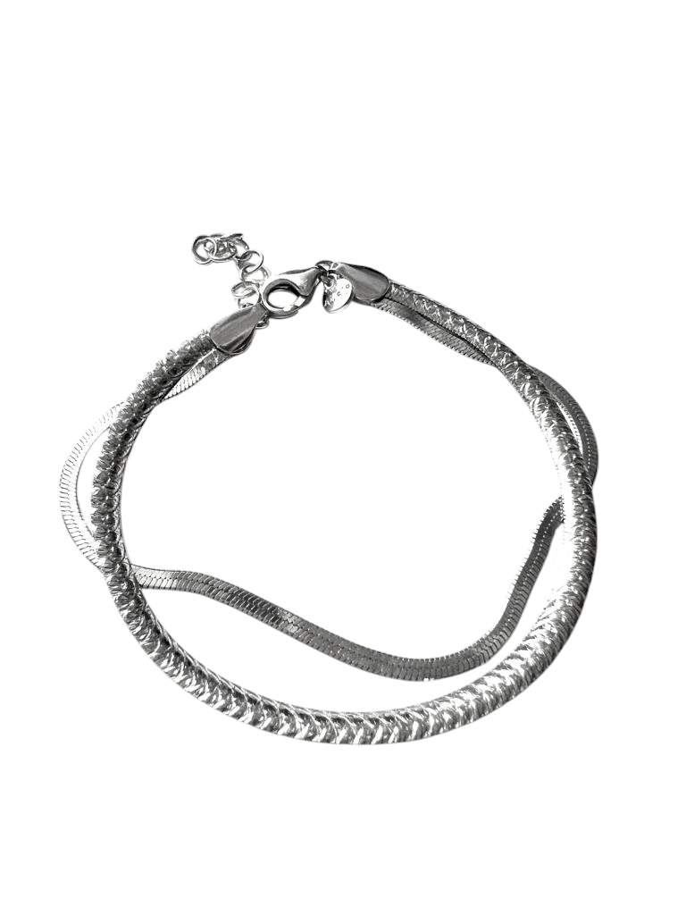Pulseira Dupla em Prata