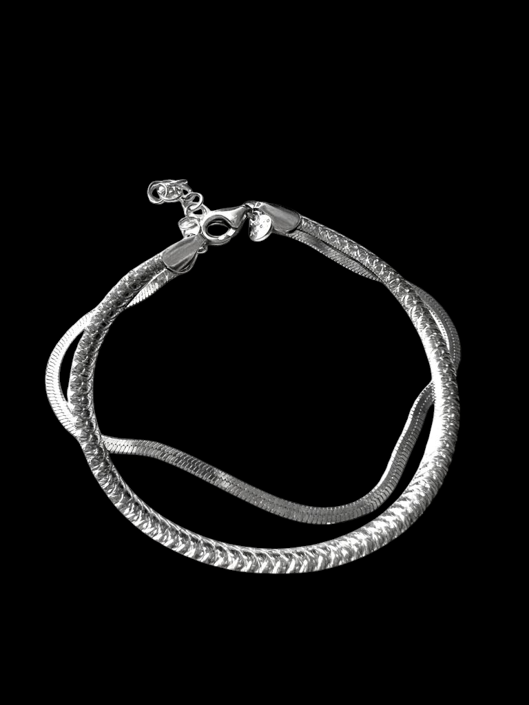 Pulseira Dupla em Prata