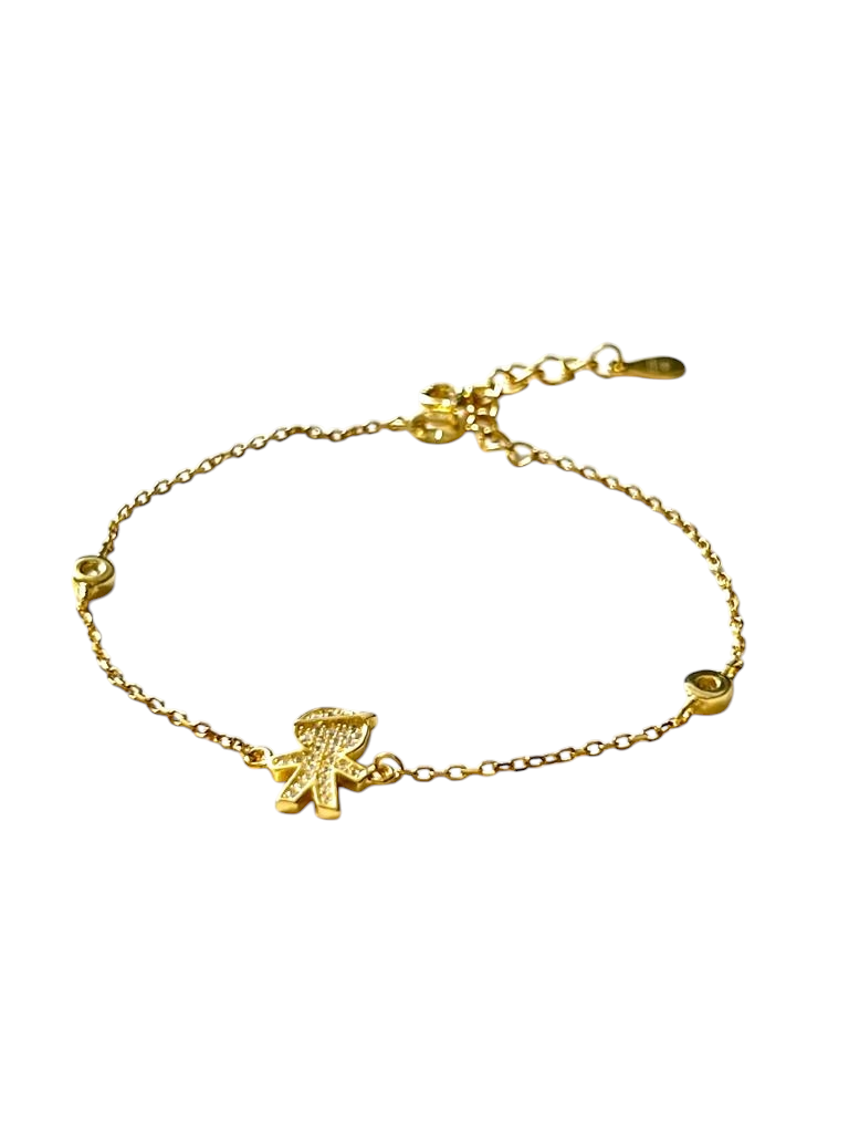 Pulseira Menino em Prata Dourada