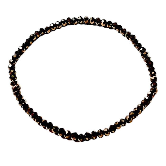 Pulseira Castanha com Prata Rosa