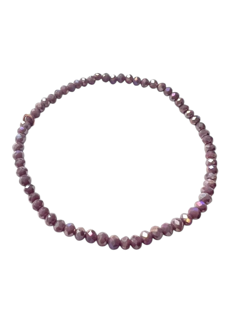 Pulseira Lilás com Prata Rosa