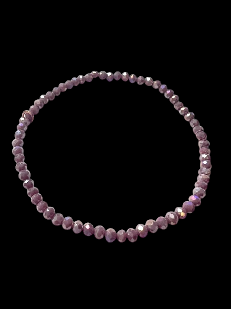 Pulseira Lilás com Prata Rosa