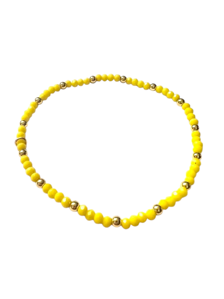 Pulseira Amarela com Prata Dourada