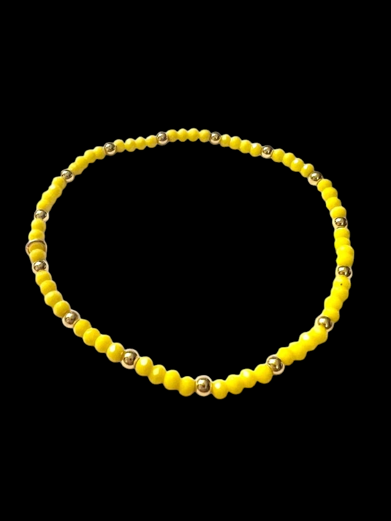 Pulseira Amarela com Prata Dourada