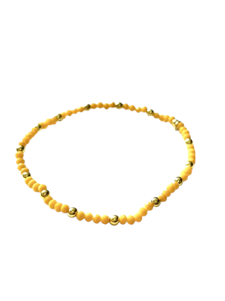 Pulseiras Amarela Torrada com Prata Dourada