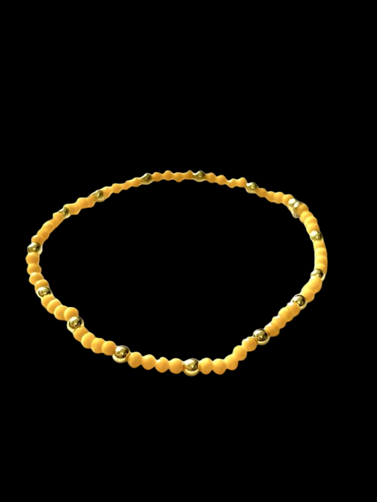 Pulseiras Amarela Torrada com Prata Dourada