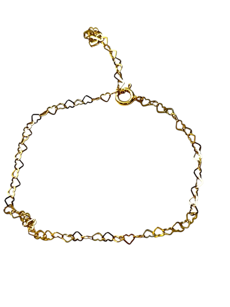 Heart-shaped anklet/foot bracelet