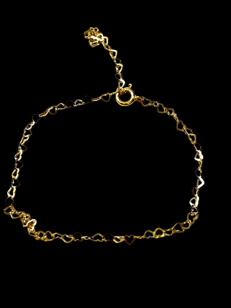 Heart-shaped anklet/foot bracelet