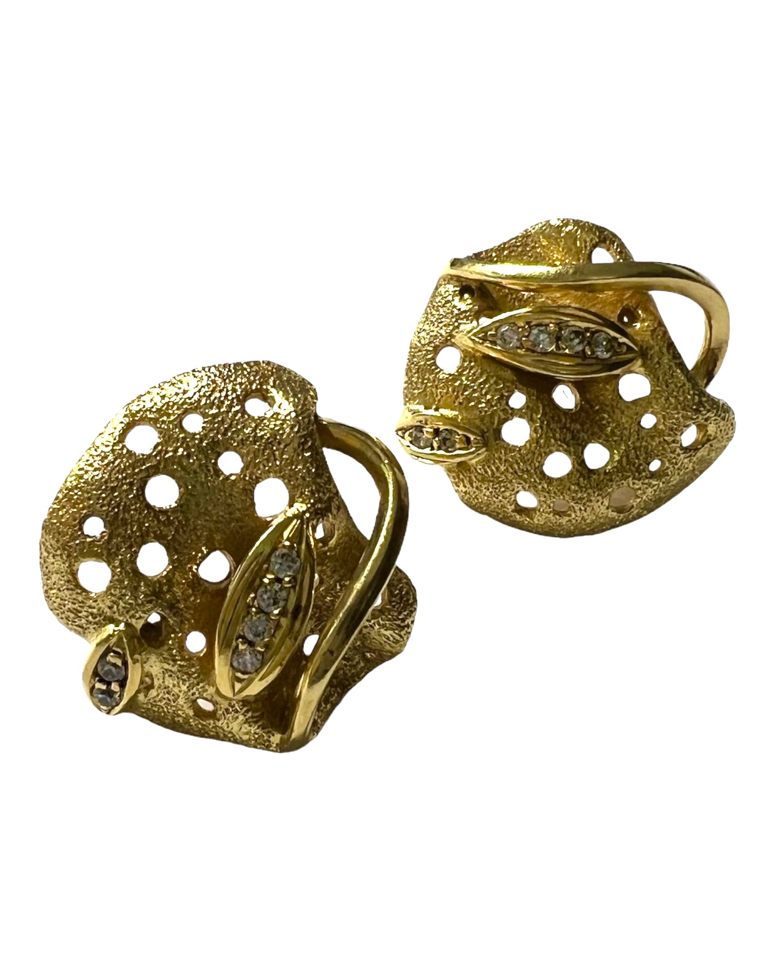 Irregular Gold Plated Silver Earrings