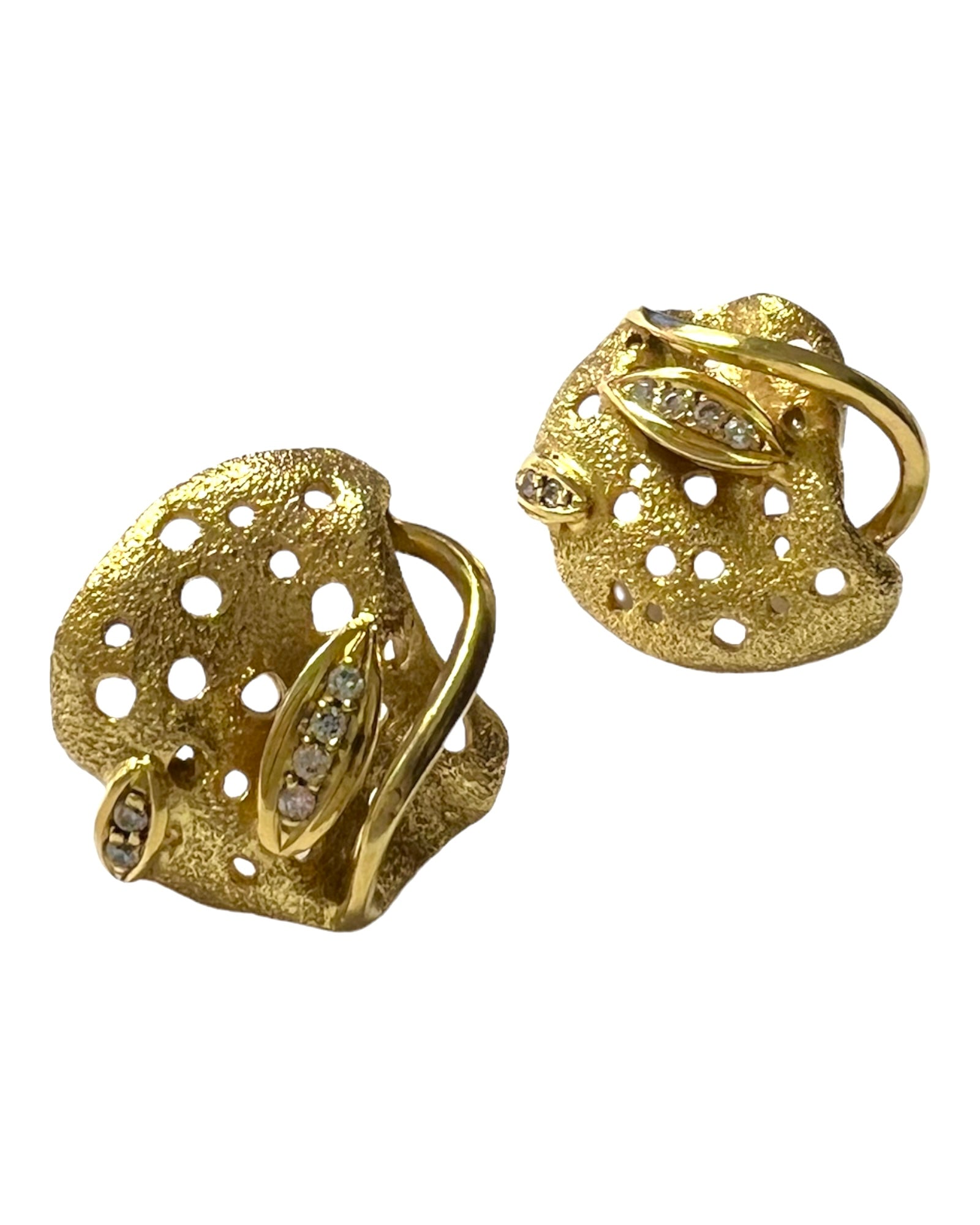 Irregular Gold Plated Silver Earrings