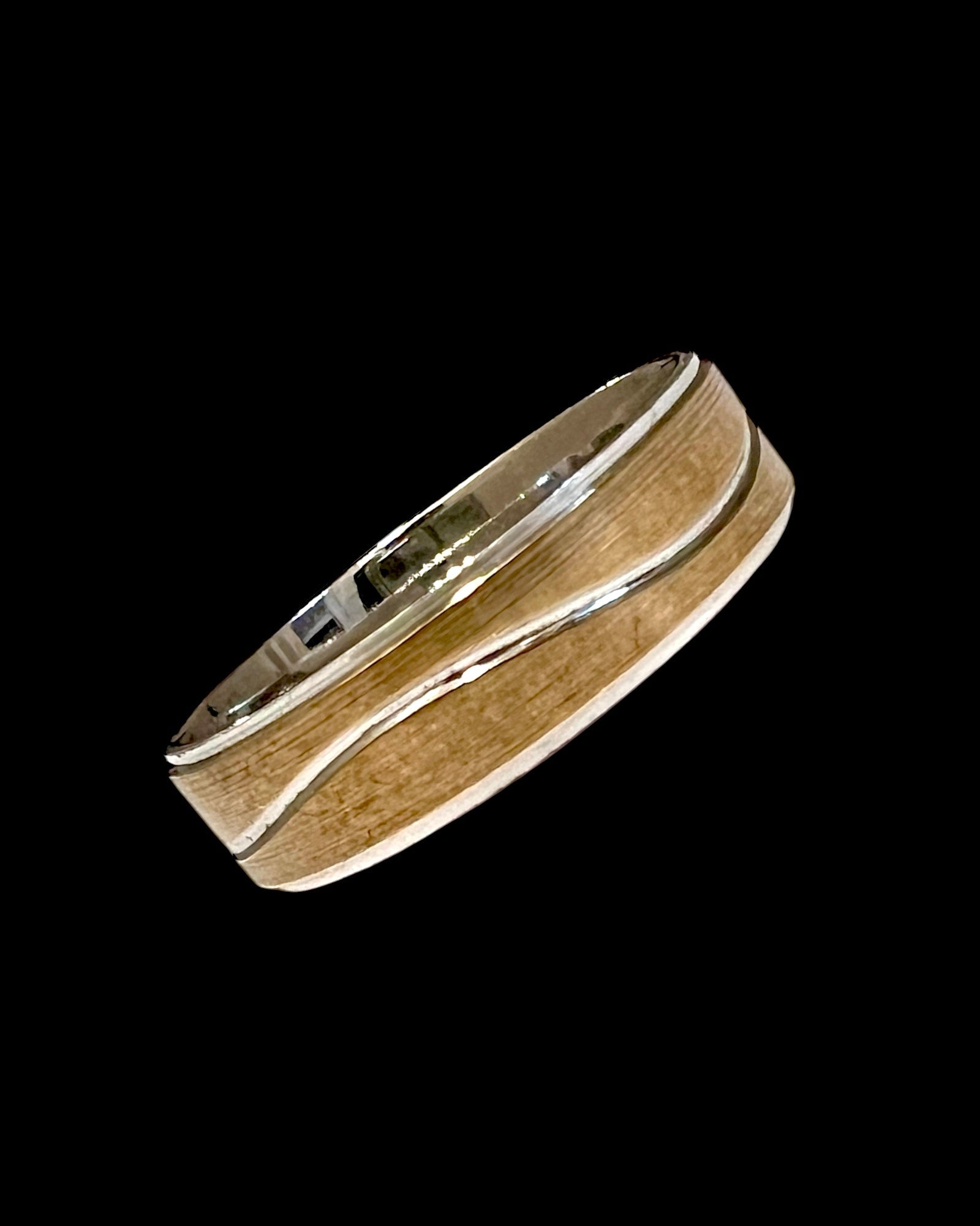 Silver and Yellow Gold Wedding Ring