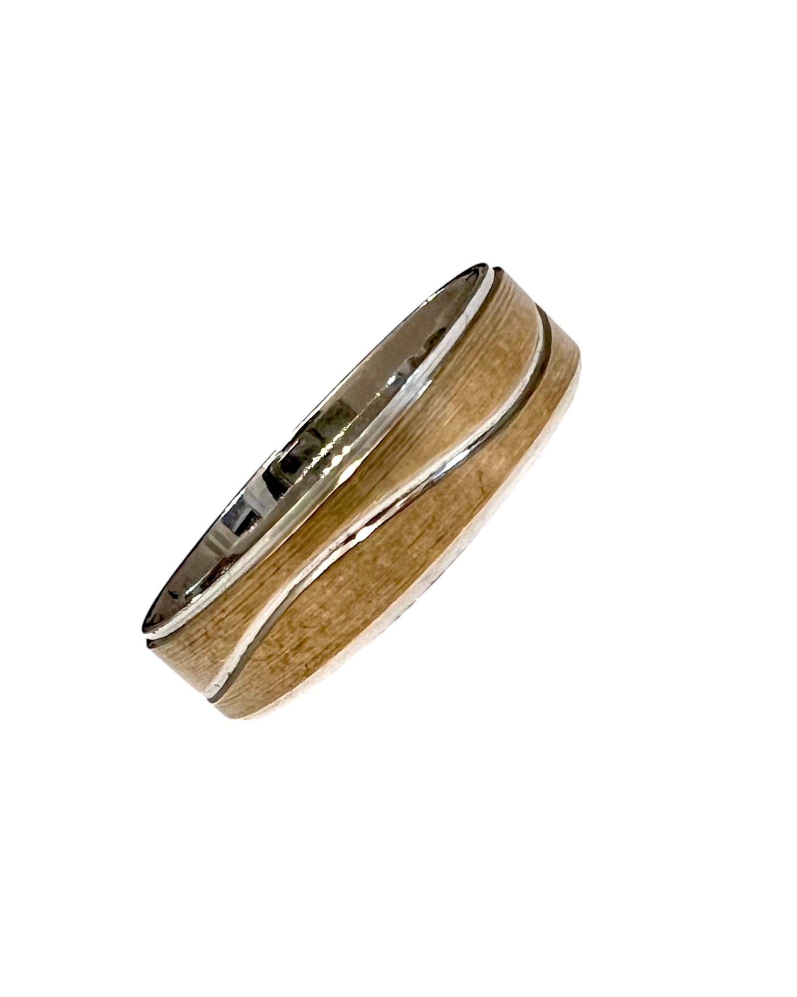 Silver and Yellow Gold Wedding Ring