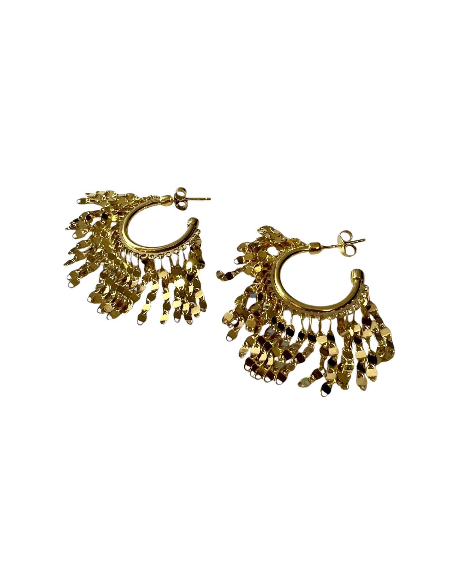 Gold Plated Silver Hoops with Pendants